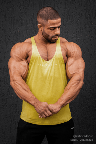 Classic Bodybuilding Racerback Stringer - Mustard Yellow