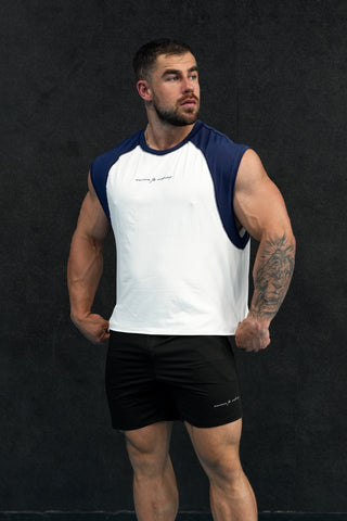 Raglan Sleeveless Muscle Tank - Navy