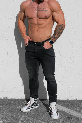 Men's Fitted Stretchy Pants - Black