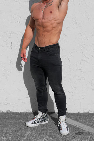 Men's Fitted Stretchy Pants - Black