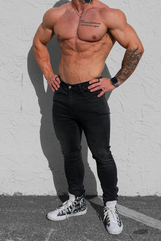 Men's Fitted Stretchy Pants - Black
