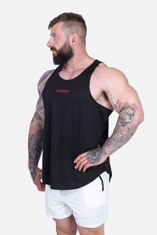 Fast-Dry Bodybuilding Workout Stringer - Black Canada Logo