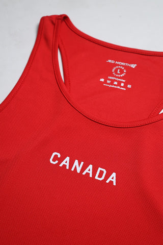 Fast-Dry Bodybuilding Workout Stringer - Red Canada Logo