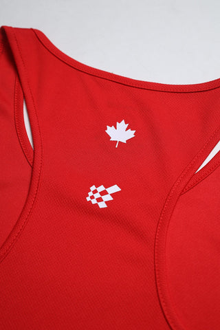 Fast-Dry Bodybuilding Workout Stringer - Red Canada Logo