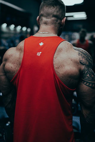 Fast-Dry Bodybuilding Workout Stringer - Red Canada Logo